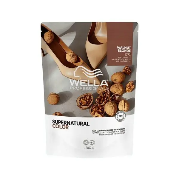 Wella Professionals Полуперманентна боя за коса - Wella Professionals Supernatural Color - Веганска формула с танини, 7/71 Орехово русо, 120 гр