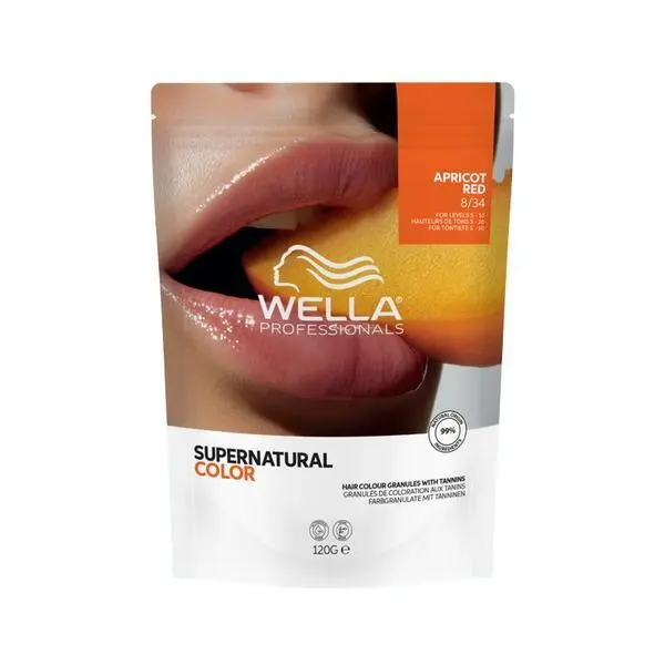 Wella Professionals Полуперманентна боя за коса - Wella Professionals Supernatural Color - Веганска формула с танини, 8/34 Кайсиево червено, 120 гр