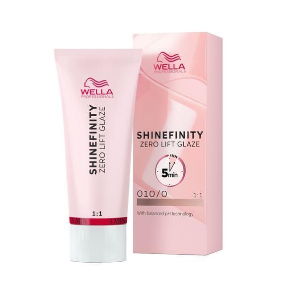 Wella Professionals Полуперманентна прозрачна боя за коса Wella Professionals Shinefinity Zero Lift Glaze, нюанс 010/0 Natural Flash (естествено ярко русо), 60 мл