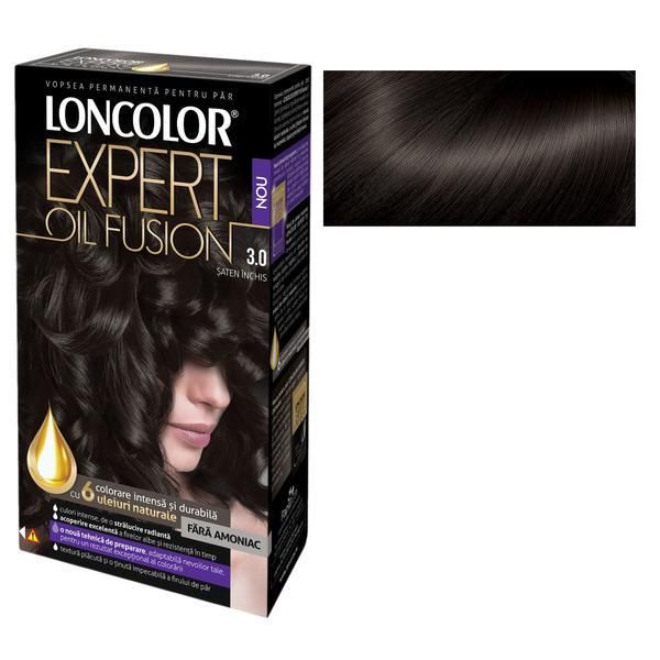 Loncolor Полутрайна боя за коса без амоняк Loncolor Expert Oil Fusion, нюанс 3.0 сатен затворен