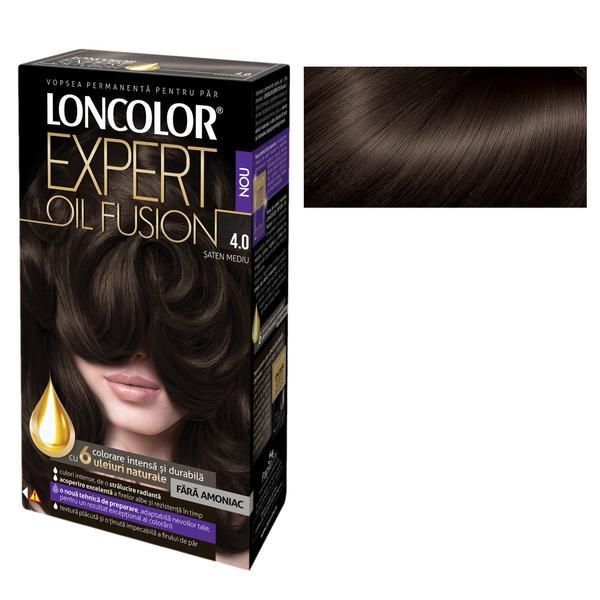 Loncolor Полутрайна боя за коса без амоняк Loncolor Expert Oil Fusion, нюанс 4.0 шатен среден