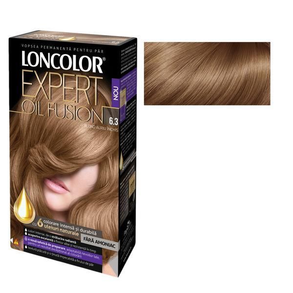 Loncolor Полутрайна боя за коса без амоняк Loncolor Expert Oil Fusion, нюанс 6.3 тъмно златисто русо