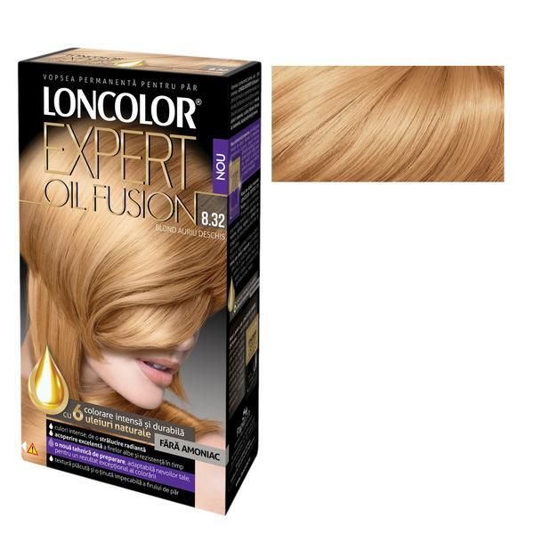 Loncolor Полутрайна боя за коса без амоняк Loncolor Expert Oil Fusion, нюанс 8.32 светло златисто русо