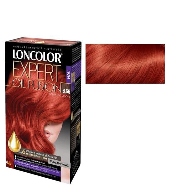 Loncolor Полутрайна боя за коса без амоняк Loncolor Expert Oil Fusion, нюанс 8.66 интензивно светлочервено