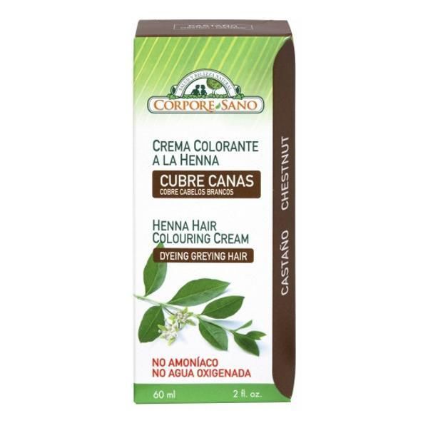 Corpore Sano Полутрайна боя за коса с къна кестен Cream Paint, 60 мл