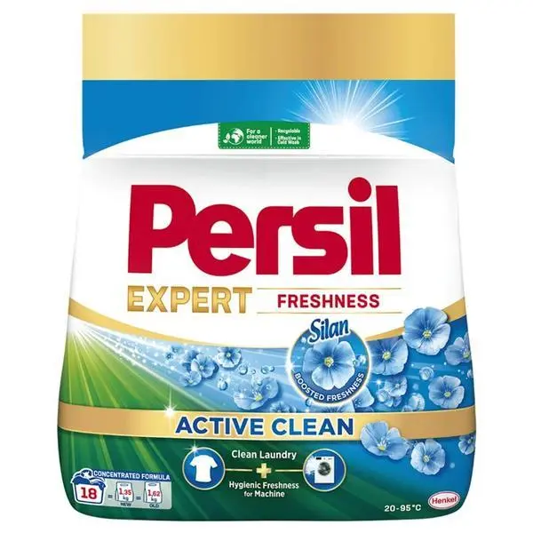 Persil Прах за пране - Persil Active Clean Expert Freshness Silan, 18 пранета, 1,35 кг