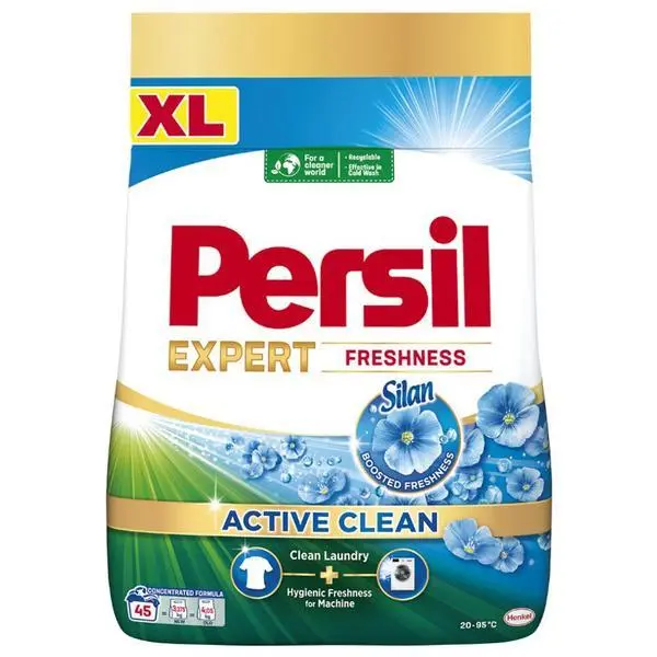 Persil Прах за пране - Persil Active Clean Expert Freshness Silan, 45 пранета, 3,75 kг