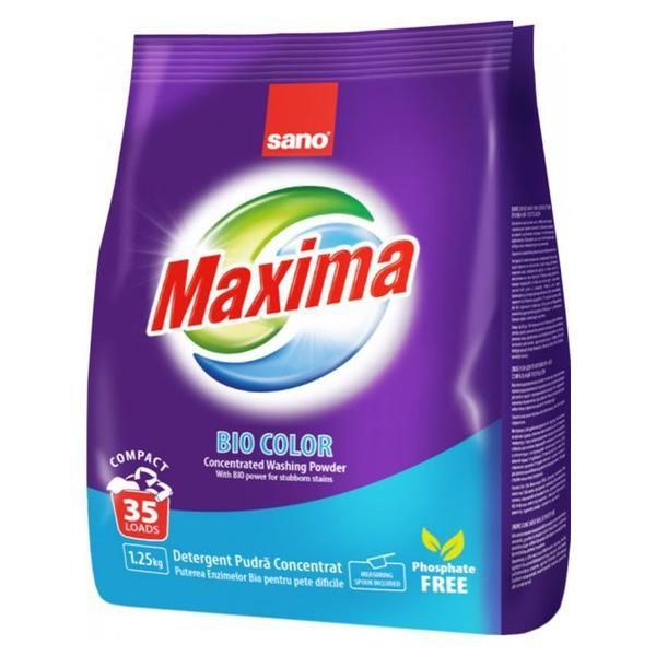 Sano Прах за пране - Sano Maxima Bio Color, 1,25 кг
