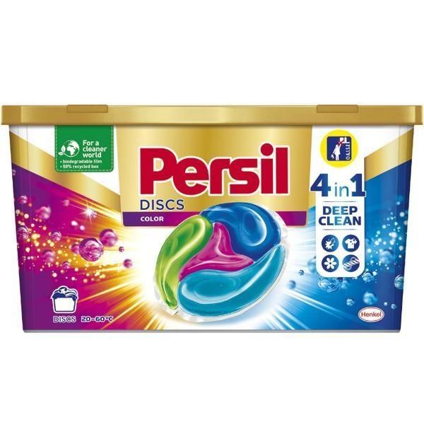 Persil Прах за пране за цветни дрехи капсули - Persil Disc Color 4 in 1 Deep Clean, 30 бр