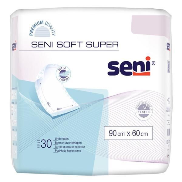Seni Предпазни подложки - Seni Soft Super Underpads, 90 х 60 см, 30 бр