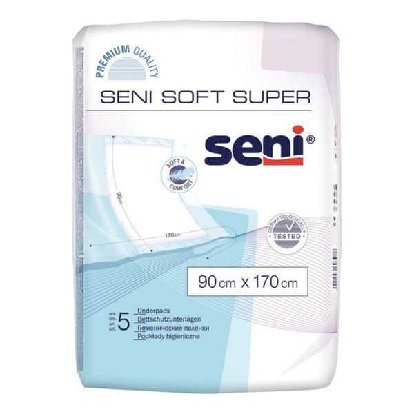Seni Предпазни подплънки - Seni Soft Super Underpads, 90 x 170 см, 5 бр