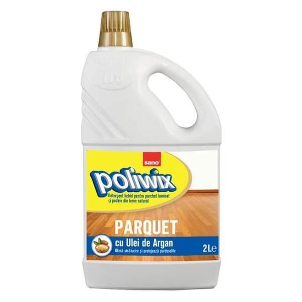Sano Препарат с арганово масло за ламиниран паркет и подове от естествено дърво - Sano Poliwix Parquiet, 2000 мл
