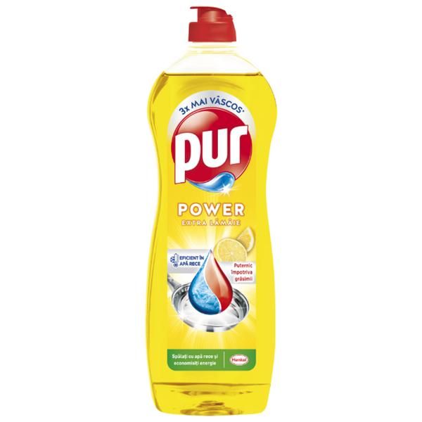 Pur Препарат за миене на съдове Lemon Liquid Aroma - Pur Power Double Decruster Lemon, 750 мл