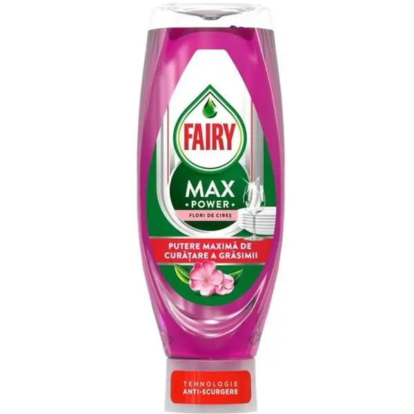Fairy Препарат за миене на съдове с аромат на черешов цвят - Fairy Max Power Cherry Blossom, 0.73 л