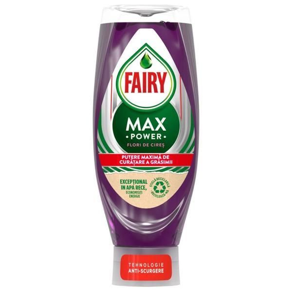Fairy Препарат за миене на съдове с аромат на черешов цвят - Fairy Max Power Cherry Blossom, 650 мл