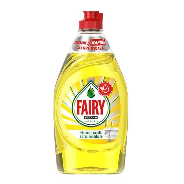 Fairy Препарат за миене на съдове с аромат на цитрус - Fairy Extra + Citrus Flavor, 450 мл