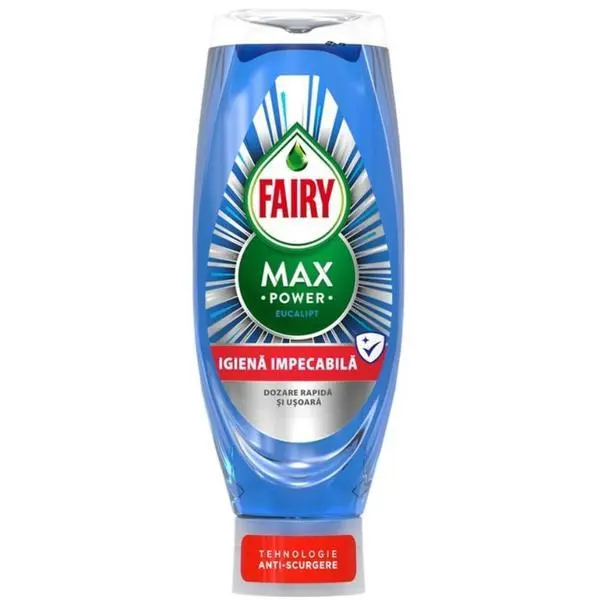 Fairy Препарат за миене на съдове с аромат на евкалипт - Fairy Max Power Hygiene, 0.73 л