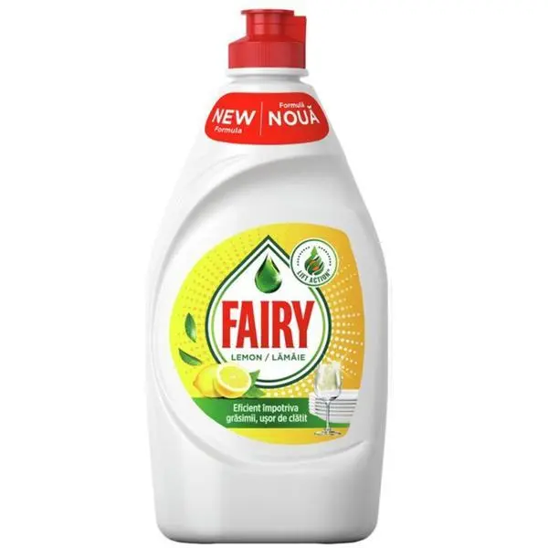 Fairy Препарат за миене на съдове с аромат на лимон - Fairy Lemon, 450 мл