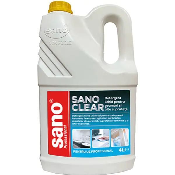Sano Препарат за почистване на прозорци - Sano Professional Clear, 4000 мл