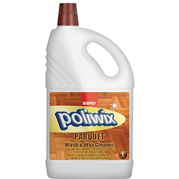Sano Препарат за подови настилки и паркет от естествена дървесина - Sano Poliwix Parquet Wash &amp; Wax Cleaner, 1000 мл