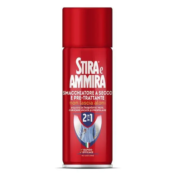 Stira e Ammira Препарат за премахване на петна, спрей за химическо чистене и предварително пране - Stira e Ammira 2 в 1, 200 мл