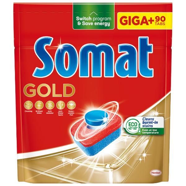 Somat Препарат за съдомиялна на таблетки - Somat Gold, 90 бр