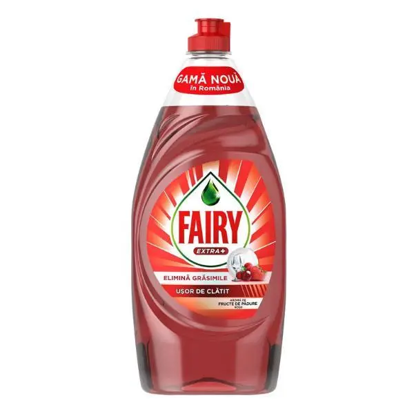 Fairy Препарат за съдове с аромат на червени плодове - Fairy Extra + Red Berries Aroma, 900 мл