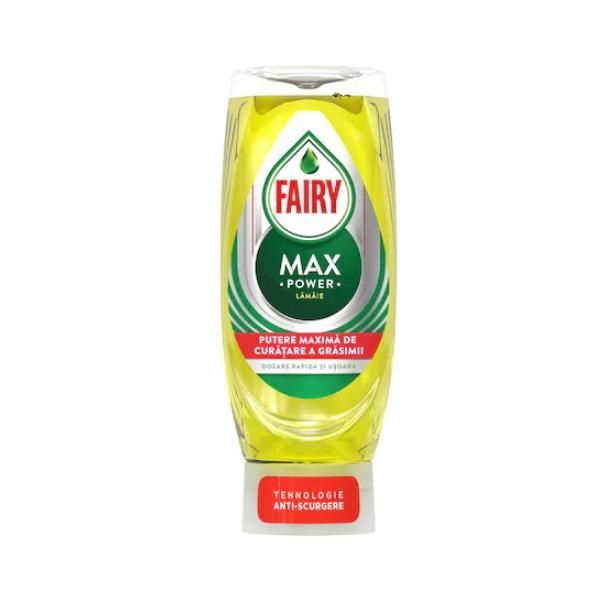 Fairy Препарат за съдове с аромат на лимон - Fairy Max Power Lemon, 450 мл