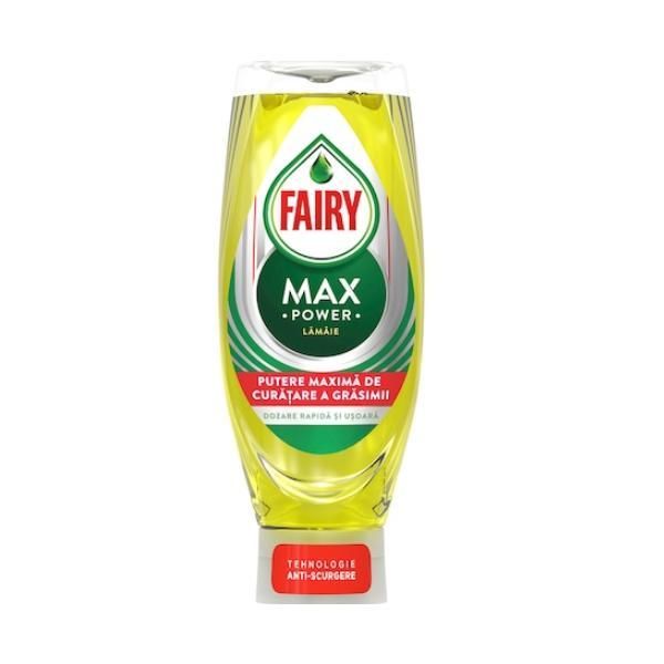 Fairy Препарат за съдове с аромат на лимон - Fairy Max Power Lemon, 650 мл