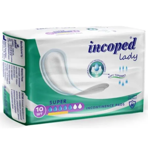 Paksel Превръзки за уринарна инконтиненция - Paksel Incoped Lady Super, 10 бр