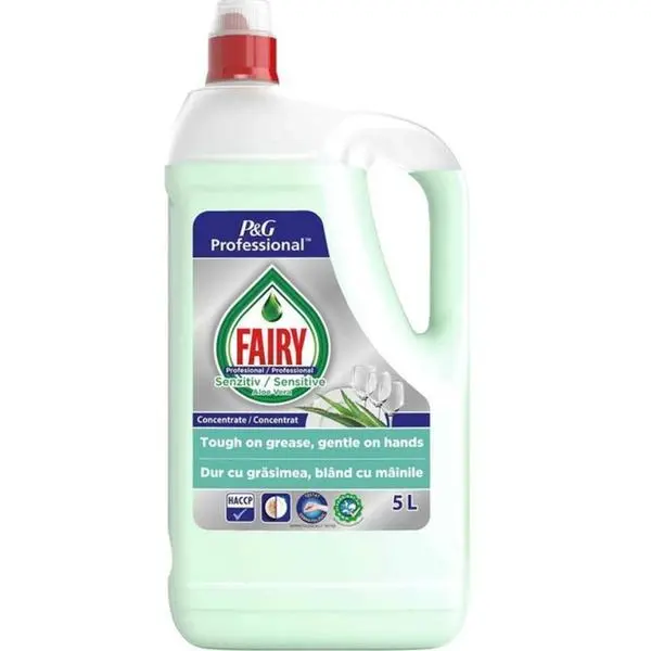 Fairy Професионален препарат за миене на съдове с алое вера - Fairy Professional Sensitive, 5 л
