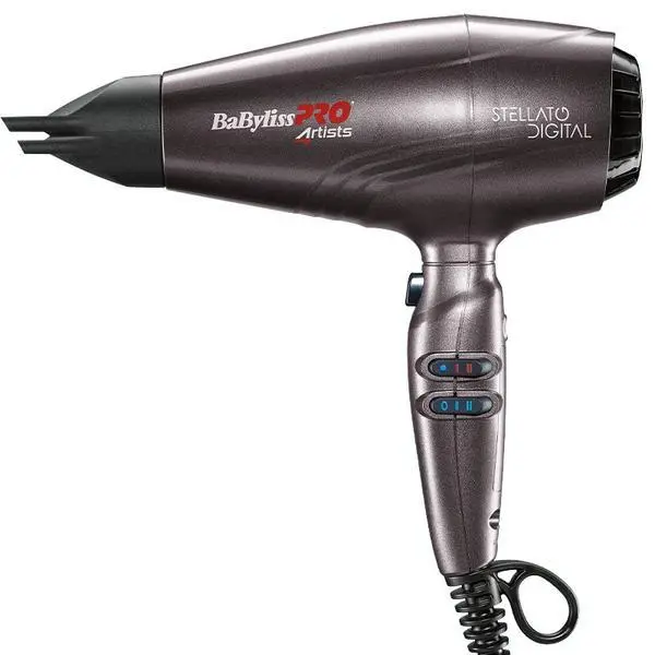 Babylisspro Професионален сешоар - BaBylissPRO Artists Stellato Digital BAB7500IE, 2400W, Ferrari Digital EDM Motor, 396 гр, Черно / Металическо сиво