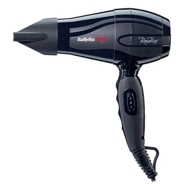 Babylisspro Професионален сешоар за пътуване - BaBylissPRO BamBino BAB5510E, 1200 W, черен