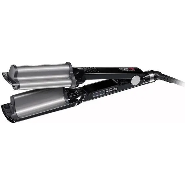 Babylisspro Професионална тройна маша за коса - BaBylissPRO Curl Definer BAB2469TTE Ionic Hi-Def Waver, черно/сиво