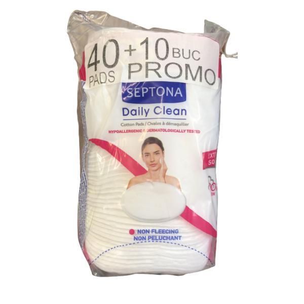 Septona Промо пакет Овални памучни почистващи дискети - Septona Daily Clean Oval Cotton Pads , 40 бр + 20 бр