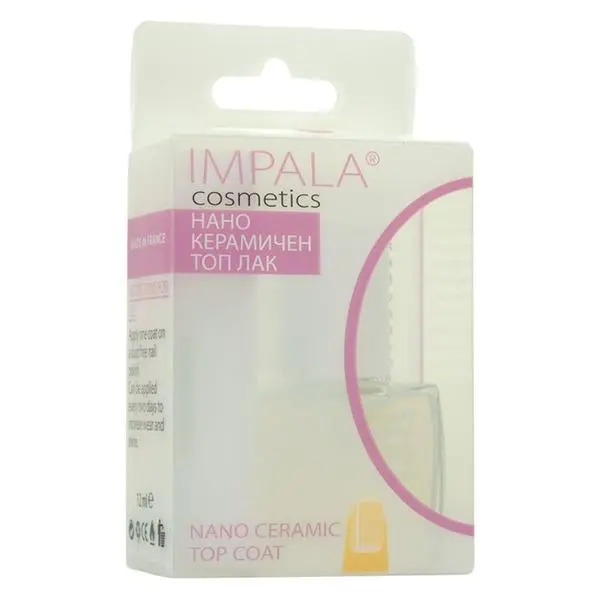 Impala Протектор за лак за нокти - Impala Cosmetics Nano Ceramic Top Coat, 12 мл