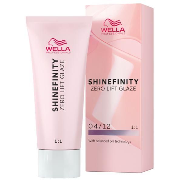 Wella Professionals Прозрачна полуперманентна боя - Wella Professionals Shinefinity Zero Lift Glaze, нюанс 04/12 Cool Chia (средно сив сатен), 60 мл