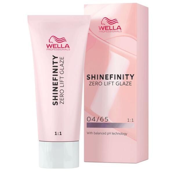 Wella Professionals Прозрачна полуперманентна боя - Wella Professionals Shinefinity Zero Lift Glaze, нюанс 04/65 Deep Cherry (среден сатениран лилав махагон), 60 мл
