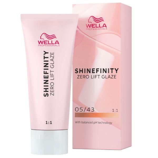 Wella Professionals Прозрачна полуперманентна боя - Wella Professionals Shinefinity Zero Lift Glaze, нюанс 05/43 Hot Chili (червеникав златен светъл сатен), 60 мл