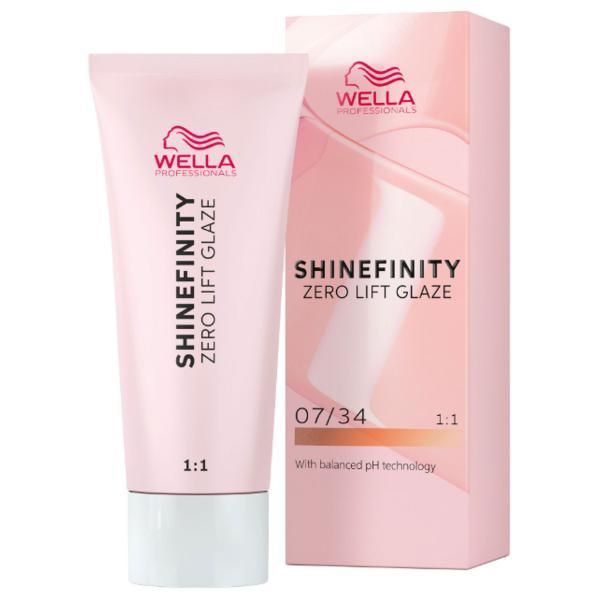 Wella Professionals Прозрачна полуперманентна боя - Wella Professionals Shinefinity Zero Lift Glaze, нюанс 07/34 Paprika Spice (средно червеникаво златисто русо), 60 мл