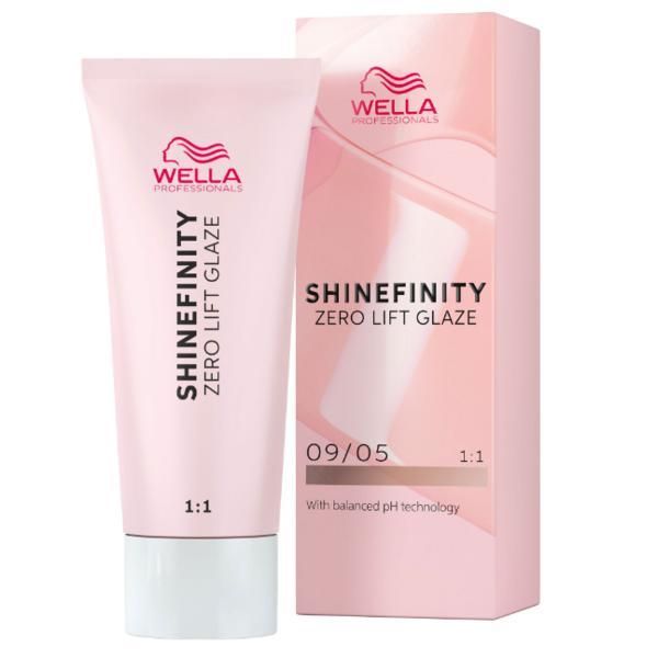 Wella Professionals Прозрачна полуперманентна боя - Wella Professionals Shinefinity Zero Lift Glaze, нюанс 09/05 Silk Blush (много светло рус естествен махагон), 60 мл