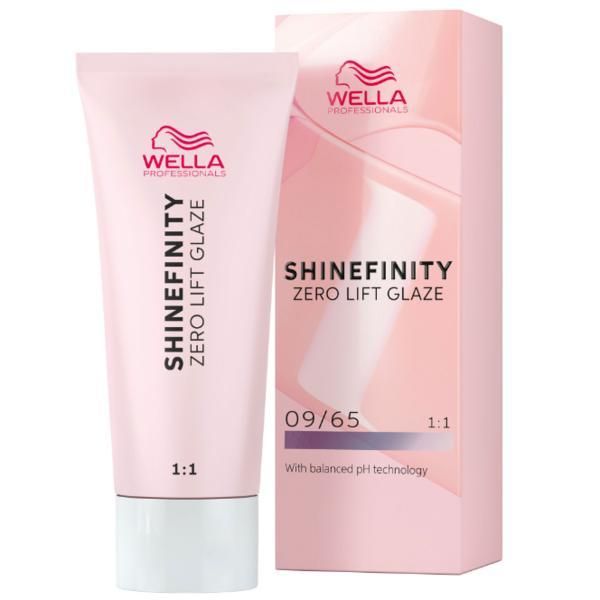 Wella Professionals Прозрачна полуперманентна боя - Wella Professionals Shinefinity Zero Lift Glaze, нюанс 09/65 Pink Shimmer (много светло русо махагоново лилаво, 60 мл