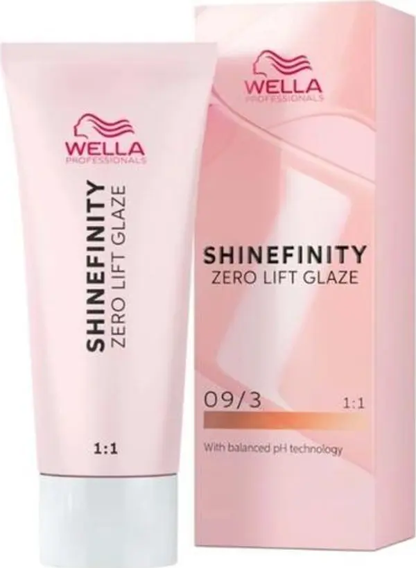 Wella Professionals Прозрачна полуперманентна боя за коса - Wella Professionals Shinefinity Zero Lift Glaze, нюанс 09/3 Златен мед, 60 мл