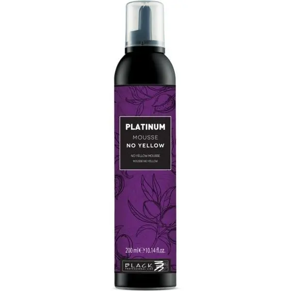 Black Professional Line Пяна за неутрализиране на жълти тонове - Black Professional Line Platinum No Yellow Mousse, 200 мл