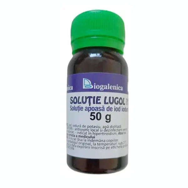 Biogalenica Разтвор на Луголов 1% (воден разтвор на йодид йодид) - Biogalenica, 50 гр