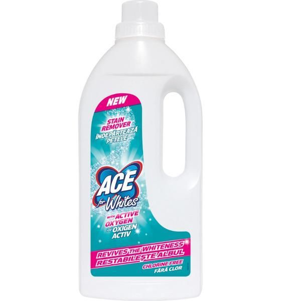 Ace Разтвор за премахване на петна от бели дрехи - ACE for Whites Stain Remover, 1000 мл
