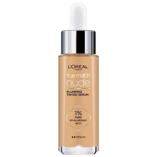 L'Oreal Paris Реденсифициран серум, наситен с пигменти - L&#039;Oreal Paris True Match Nude Plumping Tinted Serum, нюанс 4-5 Medium, 30 мл