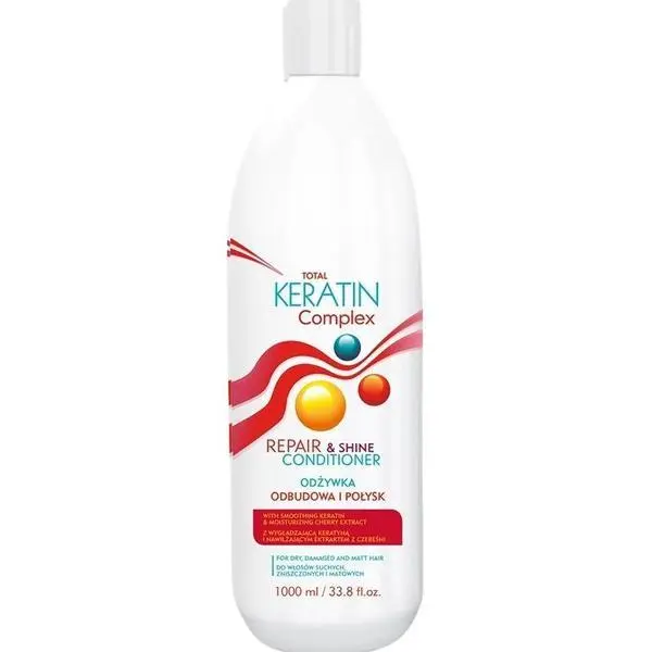Total Keratin Complex Регенериращ и блестящ балсам с кератин и екстракт от череша - Total Keratin Complex Repair &amp; Shine Conditioner, 1000 мл