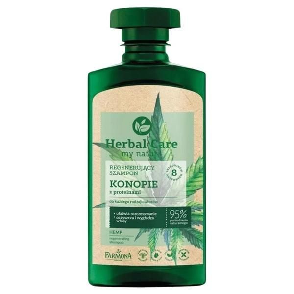 Farmona Регенериращ шампоан с екстракт от коноп за всички типове коса - Farmona Herbal Care, 330 мл