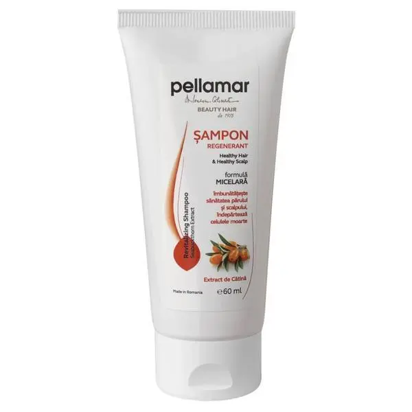 Pellamar Регенериращ шампоан с екстракт от морски зърнастец - Pellamar Revitalizing Shampoo with Seabuckthorn Extract, 60 мл